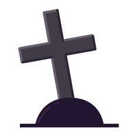 cross gravestone icon vector