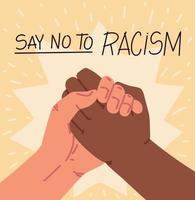 di no al racismo, póster vector