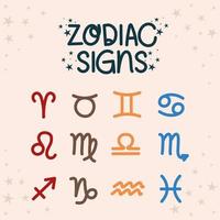 pretty zodiac signs vector