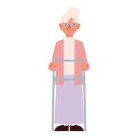 grandma with paddle walker vector