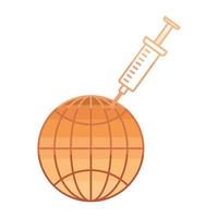 syringe in globe vector