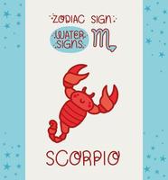 tarjeta de signo de escorpio vector