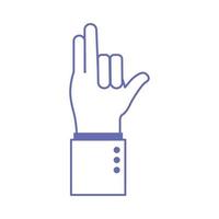 two hand sign language line and fill style icon vector design