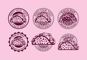 diseños de sellos de taco vector