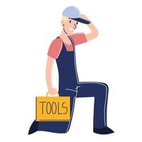 worker with toolkit vector