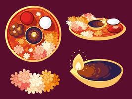 set of bhai dooj vector