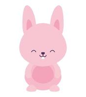 cute pink rabbit vector