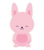 cute pink rabbit vector