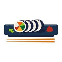 oriental food sushi vector