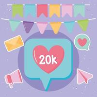 20k of followers vector