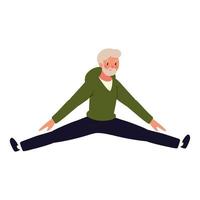 senior man doing stretching vector