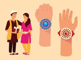 conjunto de raksha bandhan vector