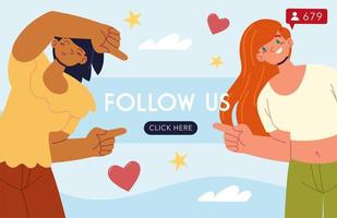 girls follow us vector