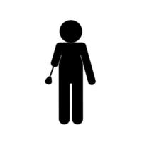 man with arm prosthesis silhouette style icon vector design