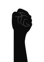 silhouette of one hand with a fist vector