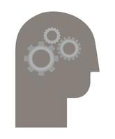 silhouette head with cogwheels vector