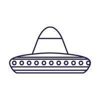 diseño de vector de icono de estilo de línea de sombrero mexicano