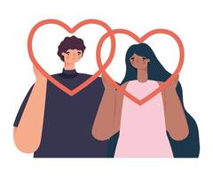 pretty couple design vector