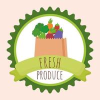 fresh produce badge vector
