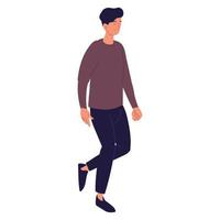 man walking close eyes vector