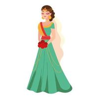 muslim bride with jewelry in a head vector