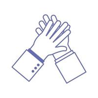 applause hand sign language line and fill style icon vector design