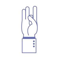 eight hand sign language line and fill style icon vector design