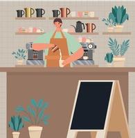 cute cafe shop vector