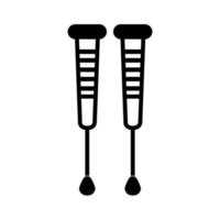 crutches silhouette style icon vector design