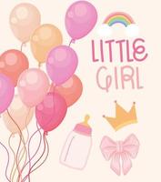 little girl card vector