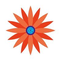 flower with orange color icon over white background vector