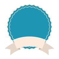 seal stamp of light blue color with a white ribbon vector