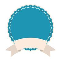 seal stamp of light blue color with a white ribbon vector