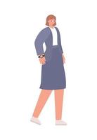 woman dressed in purple suit and white shoes vector