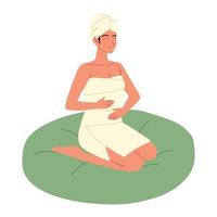 woman in towel vector