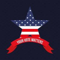 your vote matters with usa star and ribbon vector design