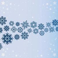 set of snowflakes on blue background vector