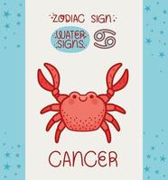 tarjeta de signo de cáncer vector