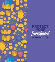 investment protect card vector