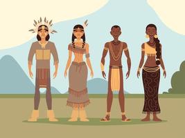 indígenas nativos vector