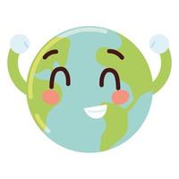 happy cute earth vector