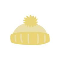 knitted hat warm accessory icon white background vector