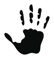silhouette of one hand with five fingers in a white background vector