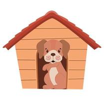 puppy in doghouse vector