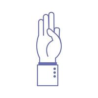 nine hand sign language line and fill style icon vector design