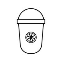 iced tea mug with lemon line style icon vector design