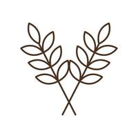 leaves line style icon vector design