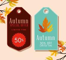 autumn tags representation vector