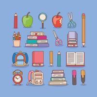 pretty school supplies vector