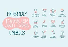 eco friendly labels lettering vector